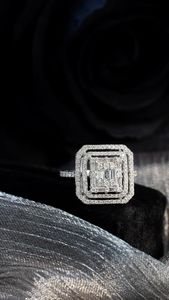 Xinfly Wholesale 18k White Gold 1ct Natural Diamond Square Shape EngagementRing Fine Custom Jewelry - Product Image 2