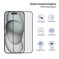 Protecteur d'écran en verre trempé mat anti-éblouissement Aurey anti-empreintes digitales avec plateau d'installation pour iphone 15 14 13 Pro Max