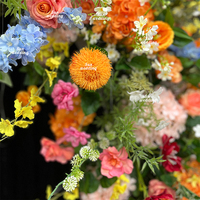 Arche de fleurs artificielles en soie rose et orange pour anniversaire de mariage Sunwedding avec structure métallique, taille et couleur personnalisables, décoration