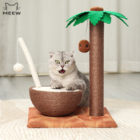 Arbre à chat en forme de cocotier, griffoir en sisal avec lit pour chat et balle de jeu pour chats, adorable tour pour chat en forme de cocotier