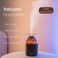 Humidificateur d'air de bureau, diffuseur d'aromathérapie volcan, lumière LED changeante de couleur, huile essentielle, alimentation USB, capacité de 300 ml, anti-fumée