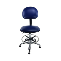 QXR – siège en cuir PU rotatif, antistatique réglable, pied chromé, chaise de bureau industriel ESD