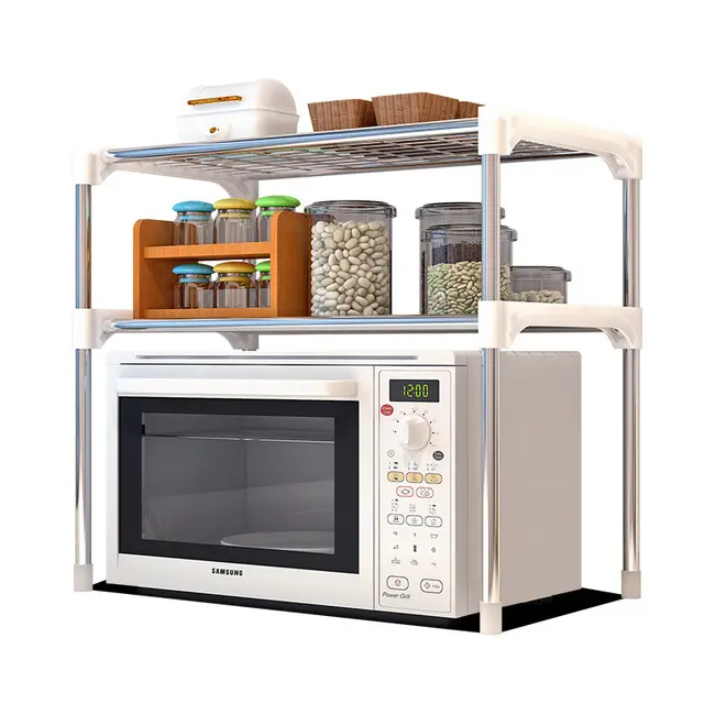 Microwave oven shelf kitchen seasoning multi-functional storage rack