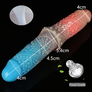 LUUK Unique Design Coquettish Red Whole Body Granular Double Head <b>Dildos</b> Realistic Penis for Women - Product Image 4