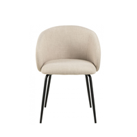 Chaises de salle à manger en gros d'usine, style nordique, fauteuil minimaliste avec pieds en métal noir pour salle à manger, hôtel