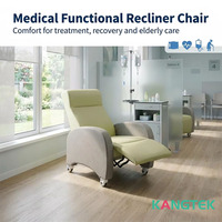Fauteuil d'infusion manuel inclinable de luxe KANGTEK, fauteuil médical pour chimiothérapie, fauteuil inclinable pour traitement IV en milieu hospitalier