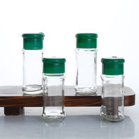 Botella de Vidrio para Especias con Tapa de Rosca, Capacidad de 75 ml, Tapa con Diseño de Orificios para Uso en Campamentos, Almacenamiento en la Cocina