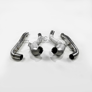 Pour mercedes-benz <span class=keywords><strong>AMG</strong></span> M178 C190 <span class=keywords><strong>GT</strong></span> GTC GTS GTR mise à niveau des performances du système d'échappement avec tuyau de descente droit ou 200 cellules - Product Image 4