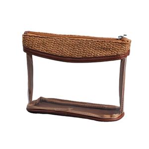 Accesorios de viaje Artículos de tocador Pochette <span class=keywords><strong>Donna</strong></span> Maquillage Bambú Ratán Tejido Cosmético Claro Bolsa de <span class=keywords><strong>maquillaje</strong></span> Diseño personalizado para Wome - Product Image 2