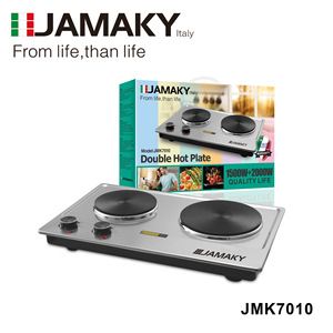 <span class=keywords><strong>Plaque</strong></span> chauffante <span class=keywords><strong>électrique</strong></span> tout usage 1500W <span class=keywords><strong>2</strong></span> brûleurs Surface en acier inoxydable Thermostat Double <span class=keywords><strong>plaque</strong></span> chauffante - Product Image 2