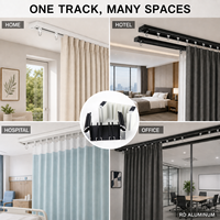 Profilé de rail de rideau en aluminium sur mesure, extrudé 6063 T5, robuste, OEM, vente en gros, finition anodisée, pour maison et hôtel, découpe RD