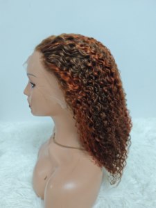 Pelucas de Cabello Humano Rizado Jerry con Encaje Frontal Completo 13x4, Color Ombre, Ondas de Agua, Rizos Profundos con Cabello de Bebé y Encaje Transparente - Product Image 4