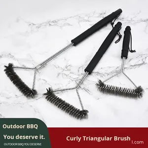 Brosse de nettoyage pour barbecue en fil d'acier inoxydable 201, style américain, modèle 0008, avec manche en PP, résistante aux hautes températures, vente en gros usine - Product Image 4