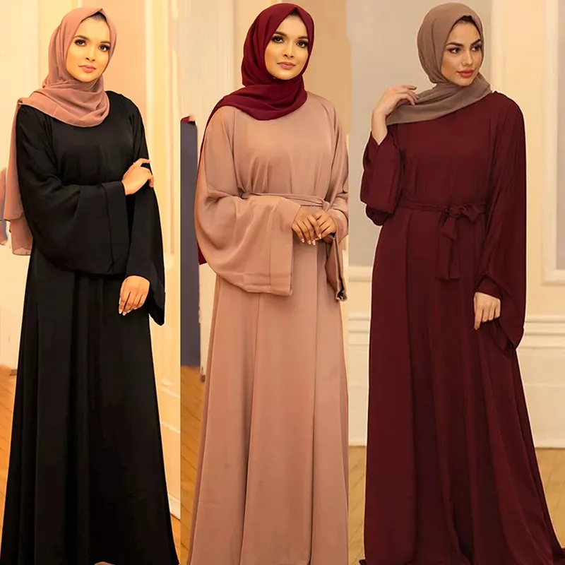Vestido abaya abaya vestido musculoso feminino, roupa islâmica abaya dubai