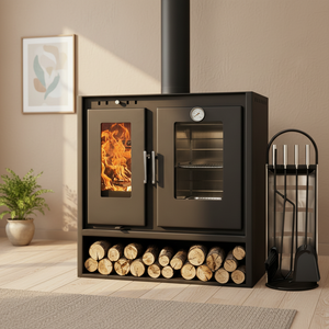 <span class=keywords><strong>Stufa</strong></span> a <span class=keywords><strong>Legna</strong></span> con Forno in Acciaio Resistente per Riscaldamento Domestico e Cottura Alimenti - Product Image 6