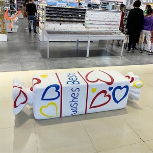 <span class=keywords><strong>Caramelle</strong></span> a forma di scultura in fibra di vetro su misura con materiale in resina lungo rettangolo panca per sedia a riposo per decorare parchi - Product Image 3