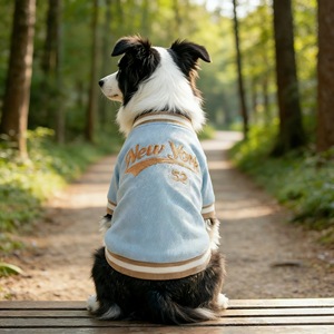 Pet Clothes Dog Jacket <b>Denim</b> Classic Style Four Seasons Polyester <b>Material</b> Small Dog Wear - Product Image 1