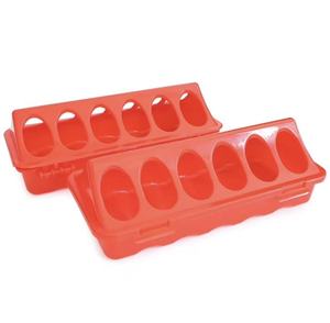 Nouvelle mangeoire tubulaire en plastique pour volailles, poussins, <span class=keywords><strong>pigeons</strong></span>, cailles, usage agricole, rouge/jaune, durable - Product Image 4