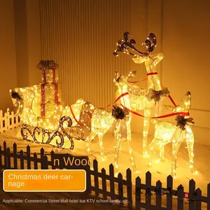 Lâmpadas De Rena De Natal Luzes LED Trenó Iluminação Decorativa Home Decor De Luxo Natal Veados-desenhado Carrinho Decorações