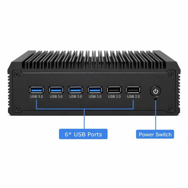 Embedded Fanless Industrial MINI PC Intel CPU 8G DDR4 128 256 512 M.2 SSD RJ45*2 HD+VGA Ports Industrial Fanless PC
