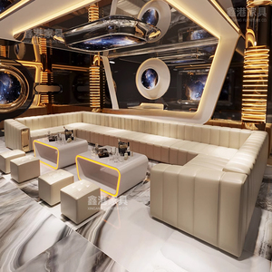 Set di Arredamento Personalizzato in Pelle per Nightclub, Divano Componibile a U o a L per Bar Karaoke e Lounge <span class=keywords><strong>VIP</strong></span> - Product Image 4