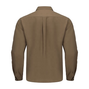 Trung Quốc Bán Buôn Tùy Chỉnh Upf 50 Nhanh Chóng Khô Dài Tay Áo Sọc Nâu Nút 100% Polyester Nút Xuống Câu Cá Áo Sơ Mi Với Túi - Product Image 2