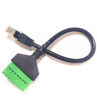 Cable adaptador de red OEM TC008 CAT5 RJ45 macho-hembra a terminal de tornillo de 8 pines para CCTV DVR