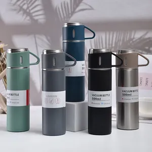 Set de Regalo de Termo de Acero Inoxidable de 500 ml, Estilo Ejecutivo para Oficina, Botella Térmica para Agua Caliente, Aislamiento Térmico, Taza para Parejas - Product Image 4