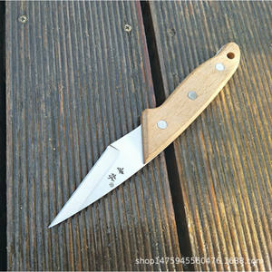 Temple Forest Grafting Knife <b>Wooden</b> Handle Carbon Steel Fixed Blade Straight <b>Edge</b> 230g <b>Gardening</b> Tool - Product Image 5