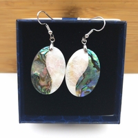 Nouvelles boucles d'oreilles tendance faites à la main, modèles ronds, ovales, en forme de cœur et carrés, avec des coquilles d'ormeau et de nacre pour femmes