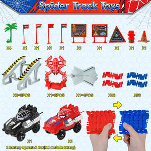 Giocattoli educativi 212 pezzi da corsa giocattoli <span class=keywords><strong>con</strong></span> 2 auto elettriche a Spider Truck auto Monster Truck Slot giocattoli per ragazzi - Product Image 6