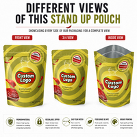Sachet en plastique refermable personnalisé de qualité alimentaire, résistant à l'humidité, pour viande séchée (bœuf), emballage premium pour la conservation
