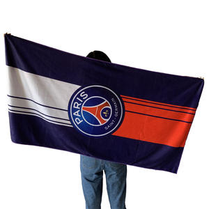 Toalla de Playa para Fanáticos del Fútbol, para Clubes de Fútbol, <span class=keywords><strong>Messi</strong></span>, Real Madrid, Barcelona, AC Milan, Personalizable, de Microfibra Absorbente - Product Image 1