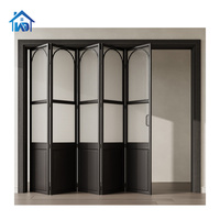 Portes pliantes de balcon en alliage d'aluminium à rupture de pont thermique, étanches, pour villa moderne extérieure, avec décoration finie, porte en verre pliable