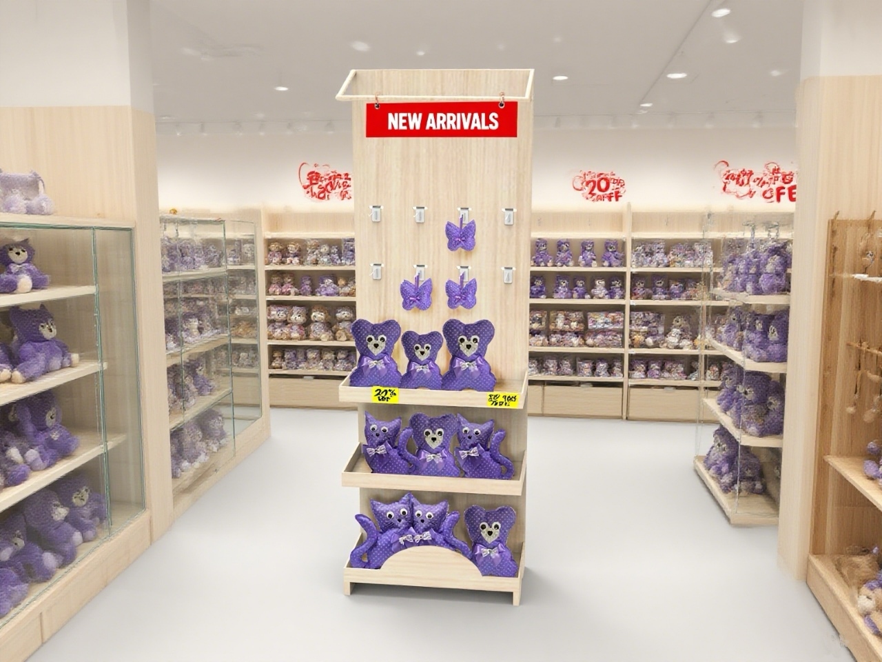 Customizded Wooden Display Stand Handmade Toy Display Shelf with Hooks for Retail for Toy Retail Store & Supermarket — view 5