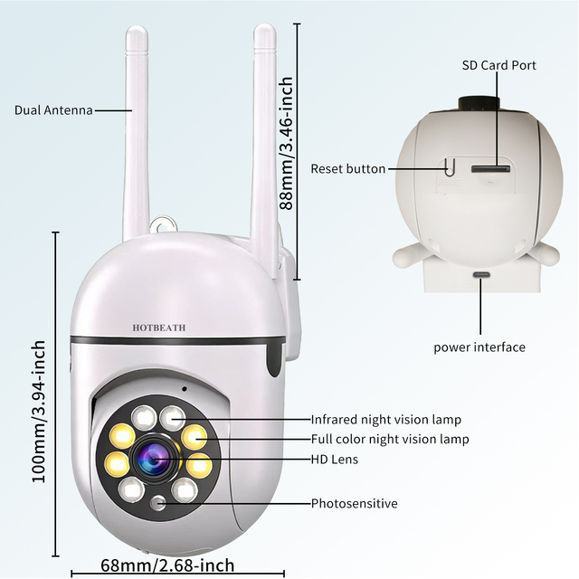 Eseecloud 2026 Hot Sell 1080P Smart Security Camera WiFi HD Network Wireless  for Remote Control Outdoor CCTV Built-in Mic