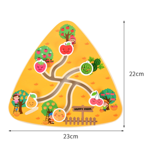 Niños Montessori forma triangular colorido a juego tablero deslizante cognitivo educación temprana pista de madera juego de laberinto juguetes para niños - Product Image 6