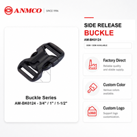 Boucle à dégagement latéral pour harnais d'animal de compagnie avec fermeture par sangle et approvisionnement en composants ANMCO pour commandes répétées