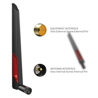 Antena SMA de Goma de Alta Ganancia 2.4G 5.8G 5dBi, Bajo VSWR ≤2, Color Negro, para Router de Puente Inalámbrico, Antena Tipo Pato de Goma