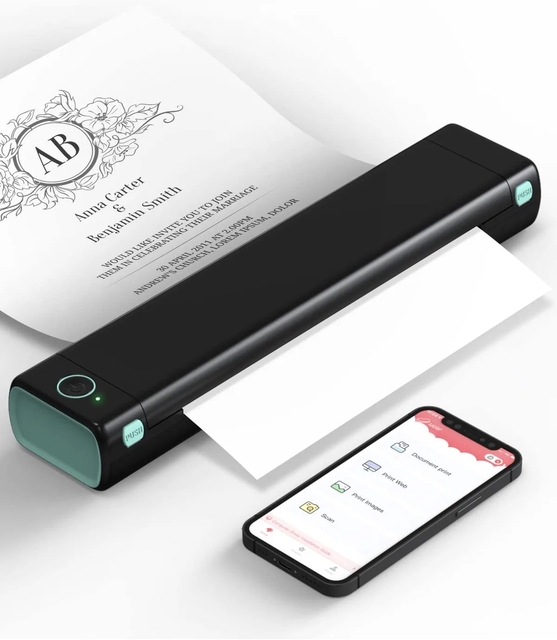 Phomemo M08F Printer Traditional Chinese Version No Ink Portable A4 Printer Mini Wireless Mobile Thermal Printer