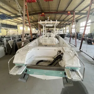 山根游艇玻璃纤维渔船8.5米27英尺高品质ce认证中控台T-top快艇