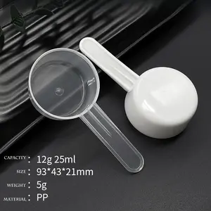 Cucchiaio di plastica per vendite dirette del produttore 12g cucchiaio per misurare in plastica da 25ml per detersivo per bucato piccolo cucchiaio quantitativo