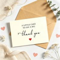 Cartes de remerciement personnalisées imprimées avec logo et enveloppes, en matériau PU/PP écologique, cadeau pour les petites entreprises