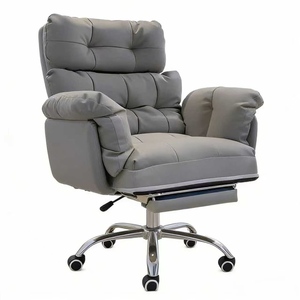 <b>Computer</b> Chair Home Comfort Dorm <b>Desk</b> Chair Student Home Study Long Sitting Office <b>Adjustable</b> Swivel Makeup Chair Living Room PU - Product Image 3