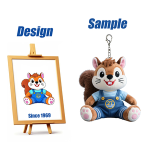 Shengye marca fábrica personalizada hacer 10cm 12cm 15cm Kawaii ardilla peluches lindo muñeco relleno Animal juguete felpa anillos llavero - Product Image 1