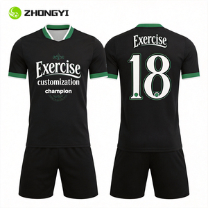 Maillot de football rétro ZHONGYI pour homme, personnalisable avec noms et numéros d'équipe/joueur, imprimé par transfert thermique, séchage rapide, 100 % polyester, manches courtes - Product Image 1