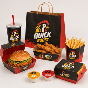 Cajas de papel para hamburguesas francesas con logo personalizado, para llevar pollo, contenedores desechables de calidad para comida rápida. - Product Image 3