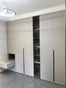 Armario negro de madera de almacenamiento personalizado armario de diseño personalizado con puerta de vidrio para dormitorio - Product Image 2