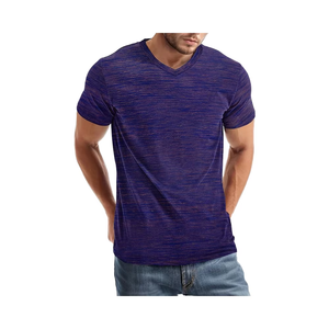 Mode hommes col en V t-shirt doux coton Stretch t-shirt à manches courtes graphique haut décontracté - Product Image 1