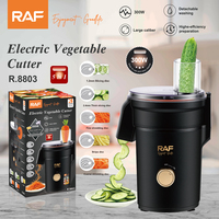 RAF R.8803 Trancheuse à légumes automatique 300W, coupe-légumes multi-lames avec 5 disques de coupe, appareil de cuisine détachable et lavable